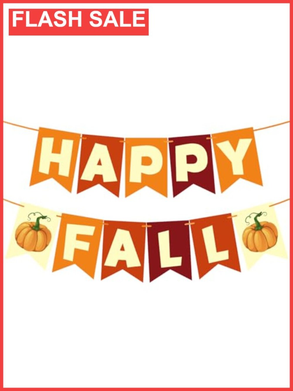 Pre-Strung Happy Fall Banner 350g Heavy Cardstock Thanksgiving Decor